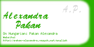 alexandra pakan business card